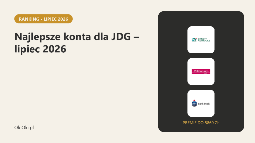 Najlepsze konta dla JDG lipiec 2026